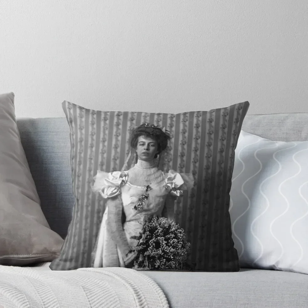 Eleanor Roosevelt In Her Wedding Gown - 1905 Throw Pillow pillows decor home Pillow Case pillow