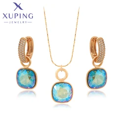 Xuping Jewelry Elegant Charm Earrings and Necklace Crystal Jewelry Set for Women Girl Party Birthday Gift 60206