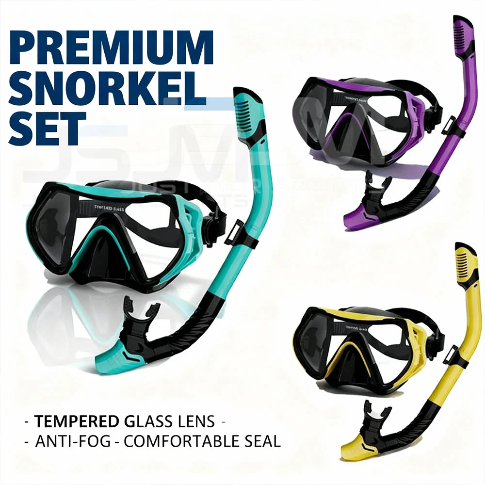 Máscara de buceo táctica vidrio templado snorkel adulto