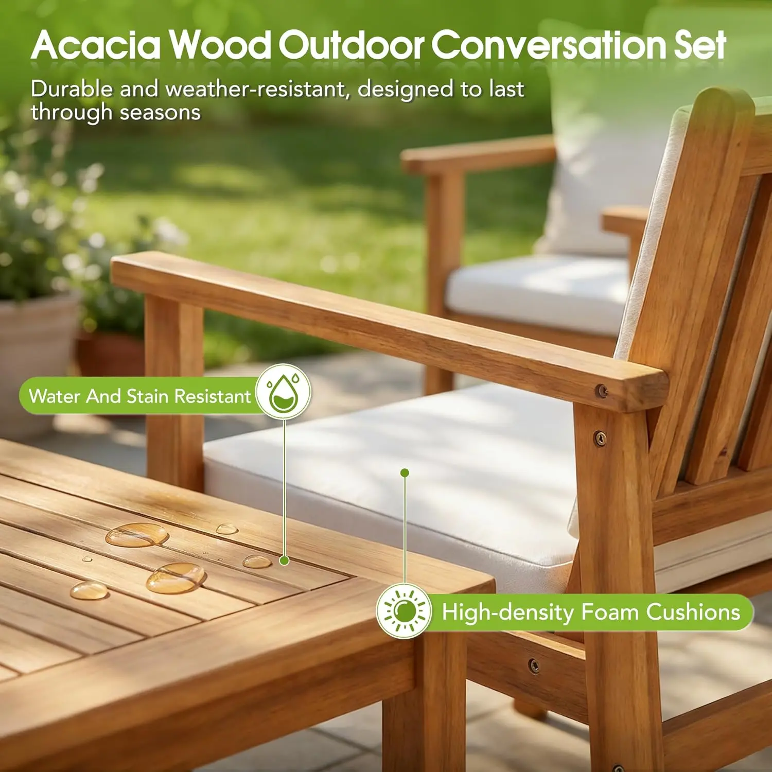 8 Piece Solid Wood Outdoor Patio Furniture Dining Set   and Chairs with Cushions Customized for Porch Garden Poolside Backya