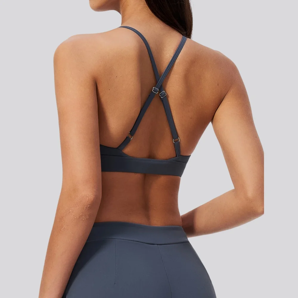 Summer Quick Drying Yoga Bra Women's Sexy Cross Back Strap Gym Fitness Sports Bras Female Breathable Running Workout Underwear