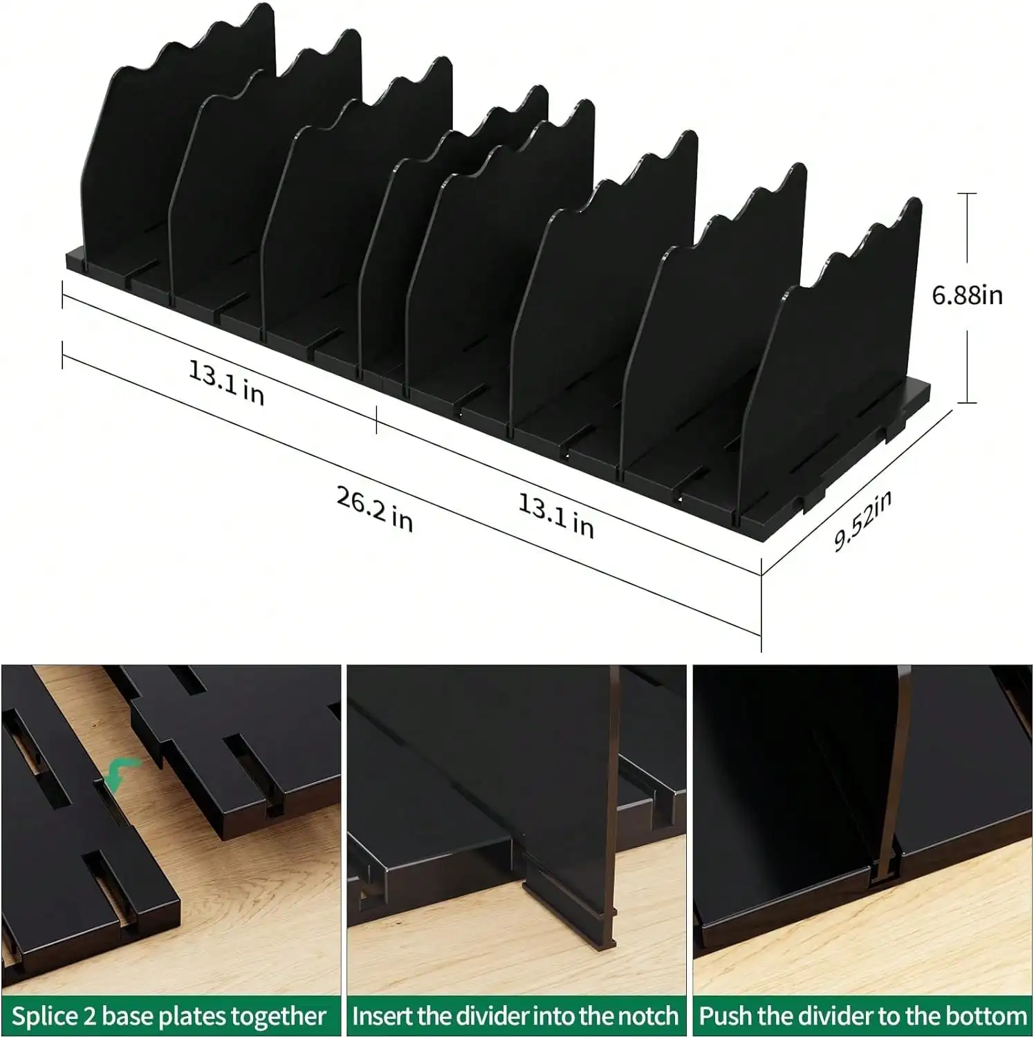 SPACEKEEPER Shelf Divider For Closet,Adjustable Wallet Organizer, Handbag Organizer, Storage Organizer, Bathro