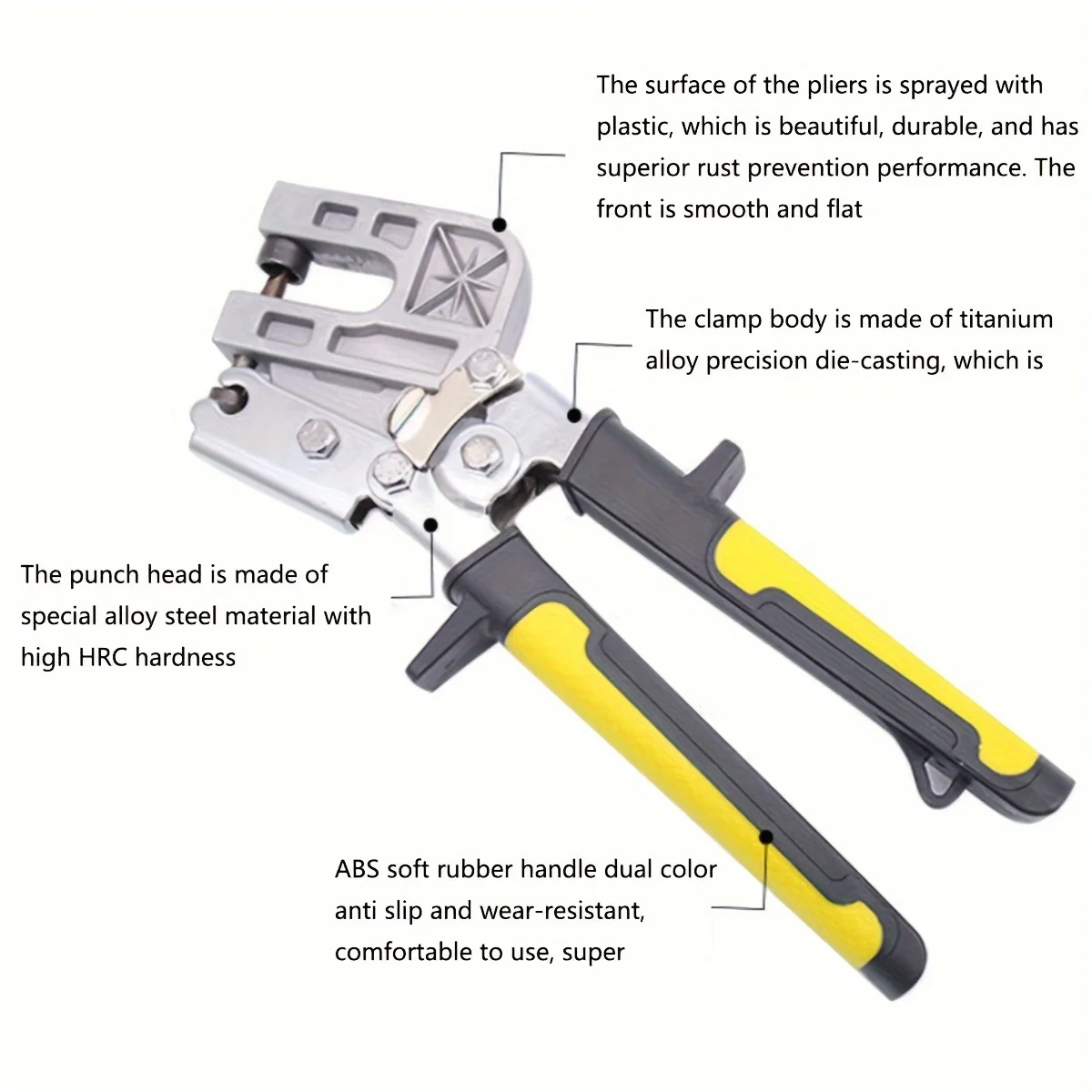 1pc Kiel Zangen Punch Lock Stud Crimper Hand Werkzeuge Flache Mund Zangen Decke Loch Decke Stanzen Werkzeug Hand Ratsche werkzeug – Detail 7