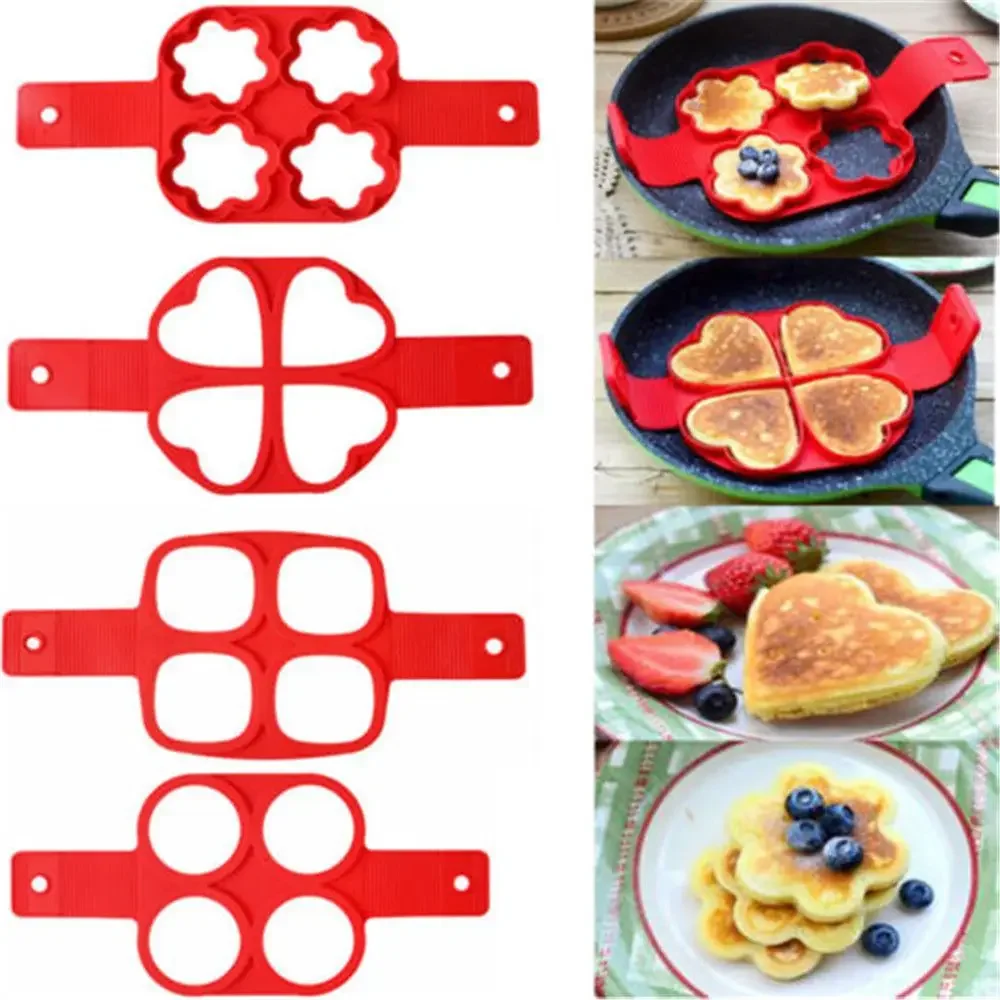 Nonstick Pancake Molds Ring Silicone Fried Egg Mould Reusable Pancake Maker Egg Ring Baking Omelet Mold Kitchen Cooking Tools