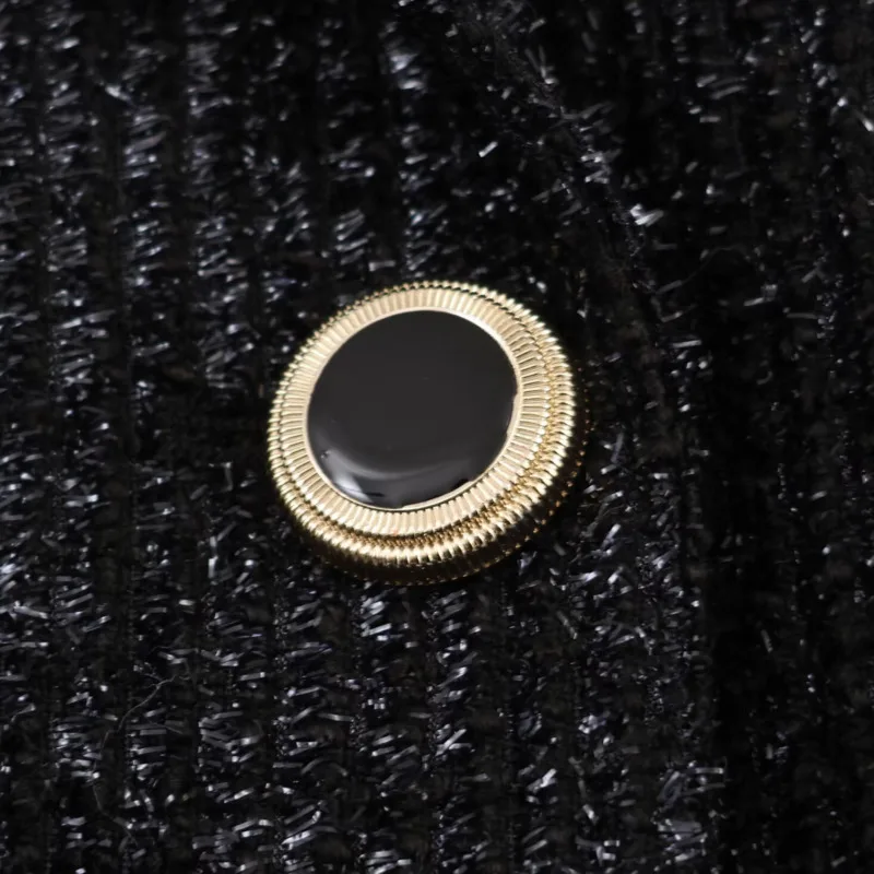 EAEOVNI automne hiver femmes costume manteau mode col cranté à manches longues or Double bouton Blazer veste tempérament vêtements