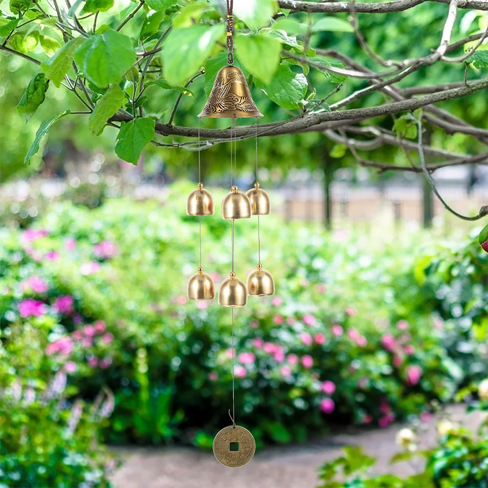 

2Pcs Alloy Wind Chimes Dragon Motif Soothing Melodic Sound Good Fortune Home Garden Alloy Wind Chimes Small Garden Windchime