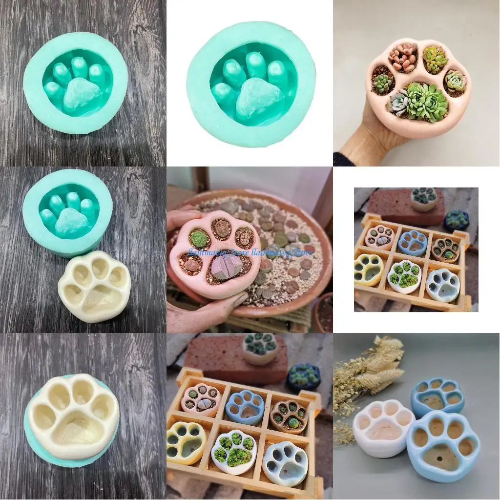 

573B Cats Claw Pot UV Crystal Epoxy Resin Mold Flower Pot Planter DIY Mo