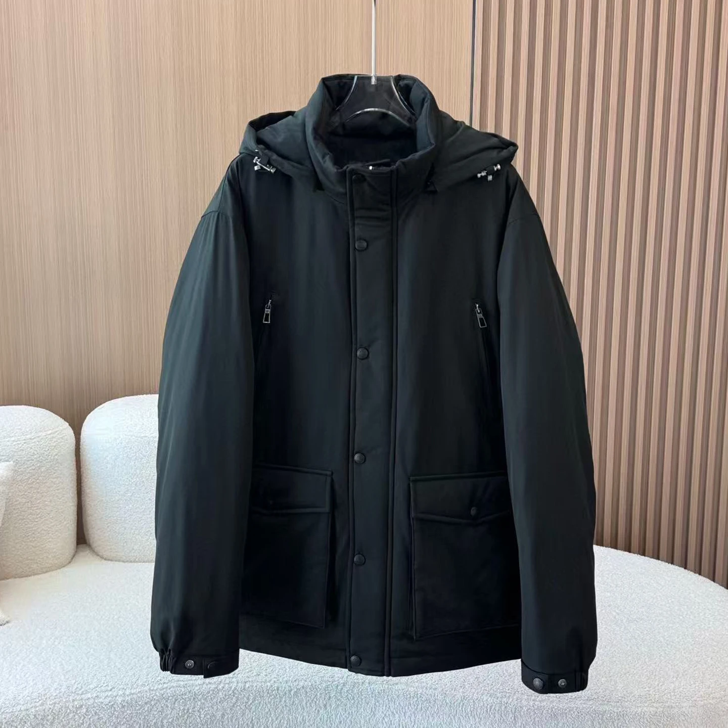 

Italian LP 25aw casual wool blend removable hooded down jacket