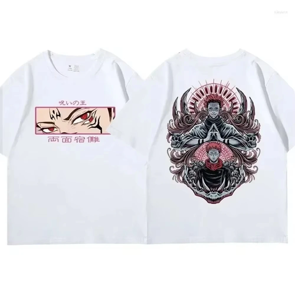 

Retro Oversized 100_ Cotton T-Shirts Anime Jujutsu Kaisen Ryomen Sukuna T-Shirts Manga Print Graphic T-shirt Short Sleeve