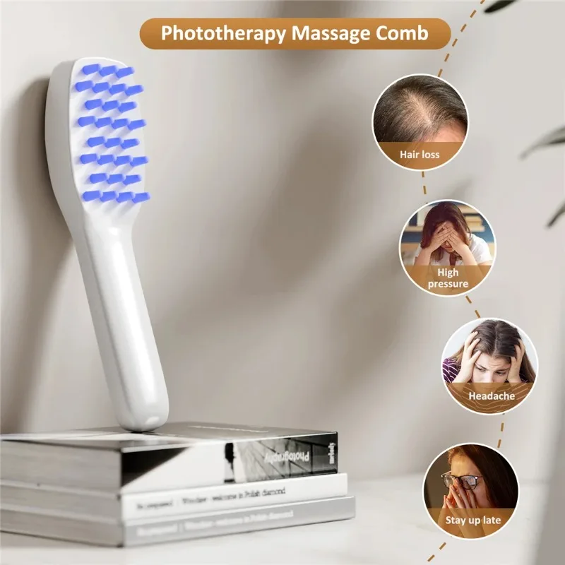 3 in 1 Electric Wireless Infrared Massage Comb Hair Growth 3 Modes Vibration Massage Scalp Brush Anti Hair Loss Hair Care