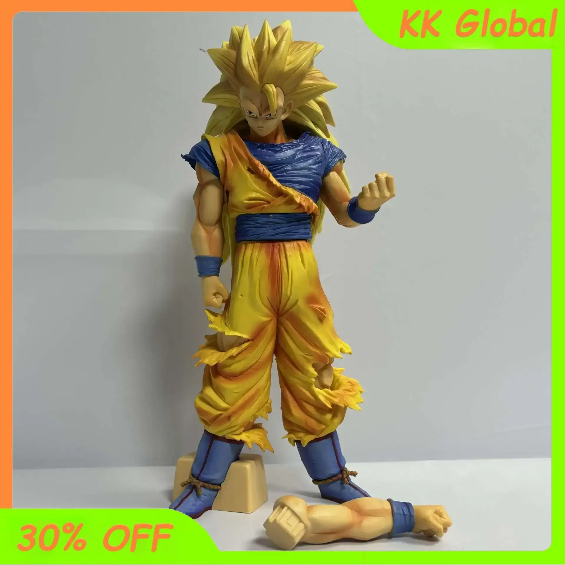 

31cm Dragon Ball Anime Figure Super Saiyan 3 Son Goku magic change Interchangeable arms Action Figure Collect Ornaments Gift Toy