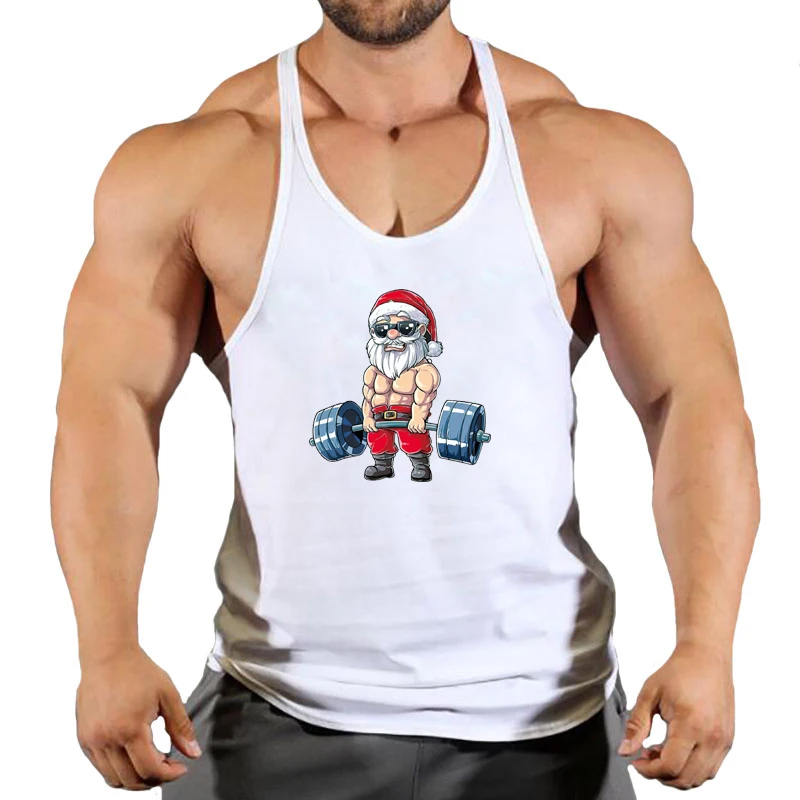 Bodybuilding Tank Tops Men Cotton Sleeveless Shirt Gym Fitness Training Clothes Stringer Singlet Male Summer Casual Printed Vest