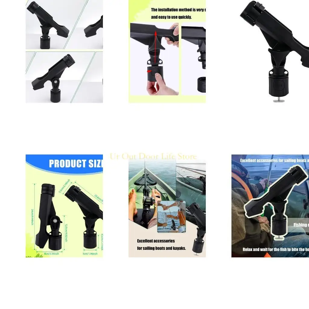 77uf-トラックマウント釣竿ホルダーカヤック釣竿ホルダーヘビーデューティボートロッドホルダー-360-度回転