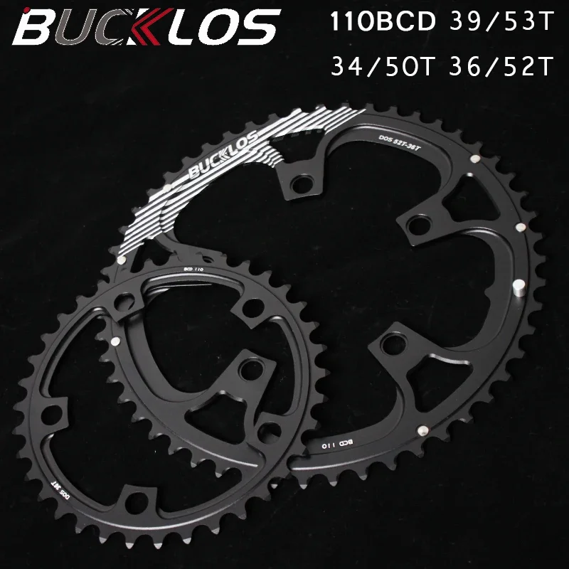 

BUCKLOS Road Bike Chainring 110BCD 50T/34T 52/36T 53/39T Bicycle Tooth Plate Road Bicycle Double Chainwheel for 8/9/10/11 Speed