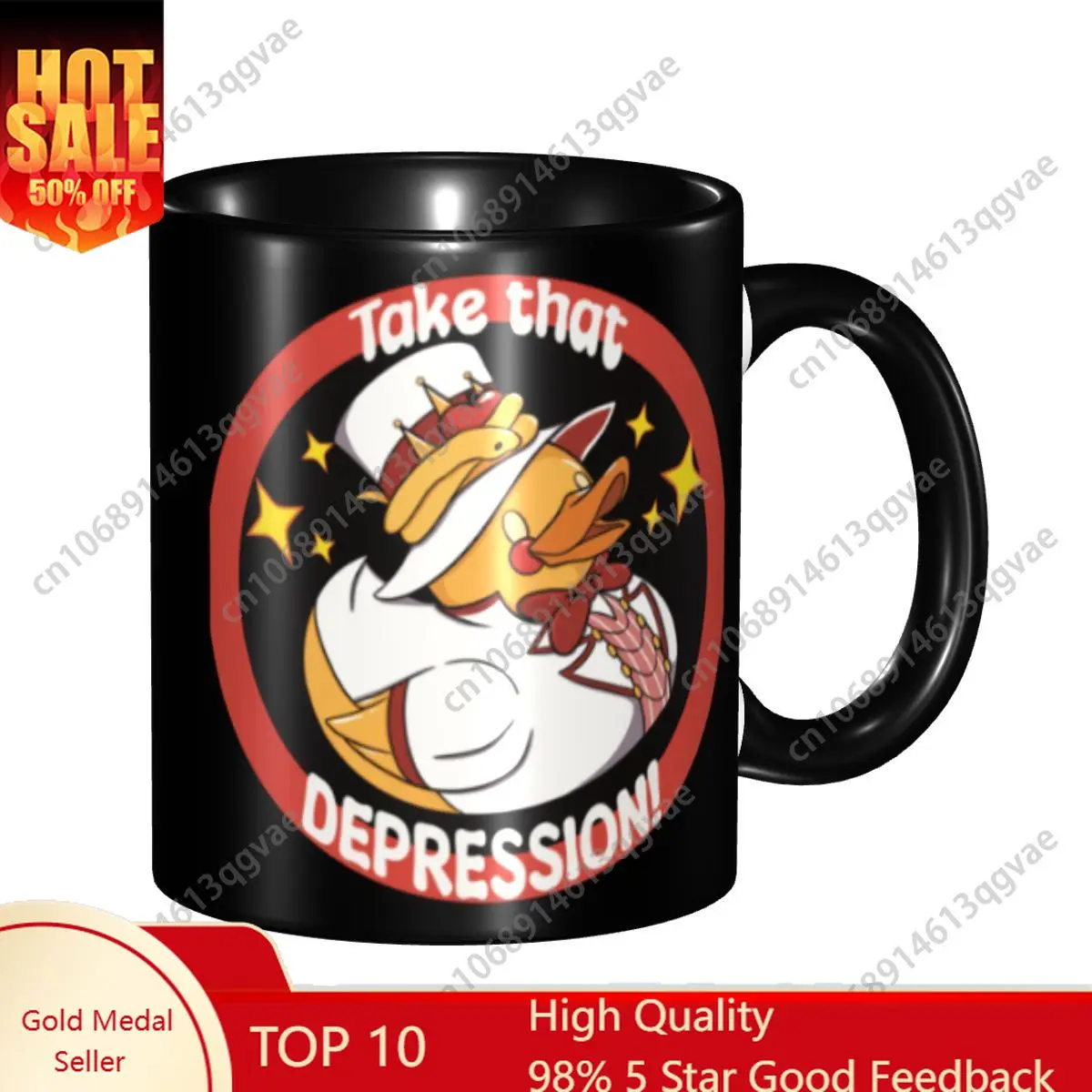 

Personalized Lucifer Rubber Ducky Coffee Mugs DIY Hazbins Anime Animation Hotel Ceramic Tea Milk Cup