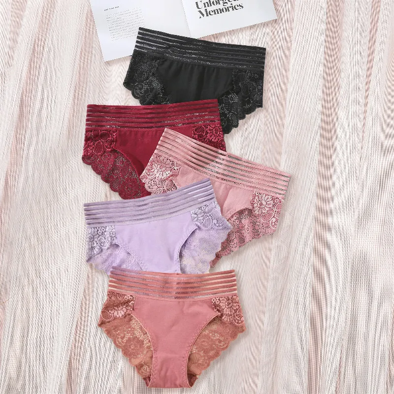 Sexy Lace Women\'s Underpants Solid Breathable Color Briefs Intimates Lingerie Panties Seamless Lingeries Woman Briefs Intimates