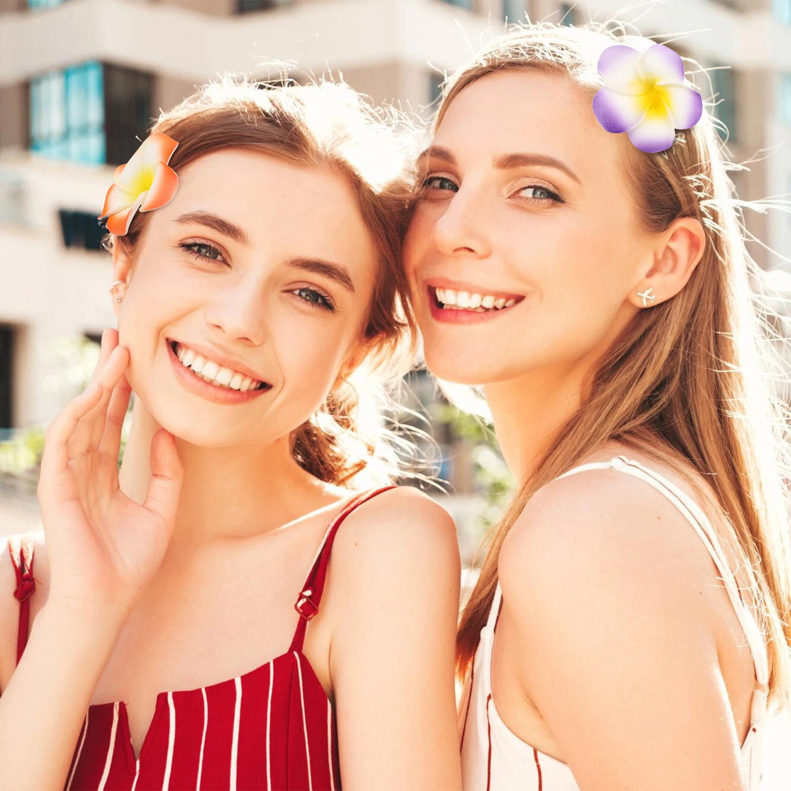 

12Pcs Flower Hair Clips Plumeria Hair Flower Clip Decorative Accessories For Women Summer Fashion