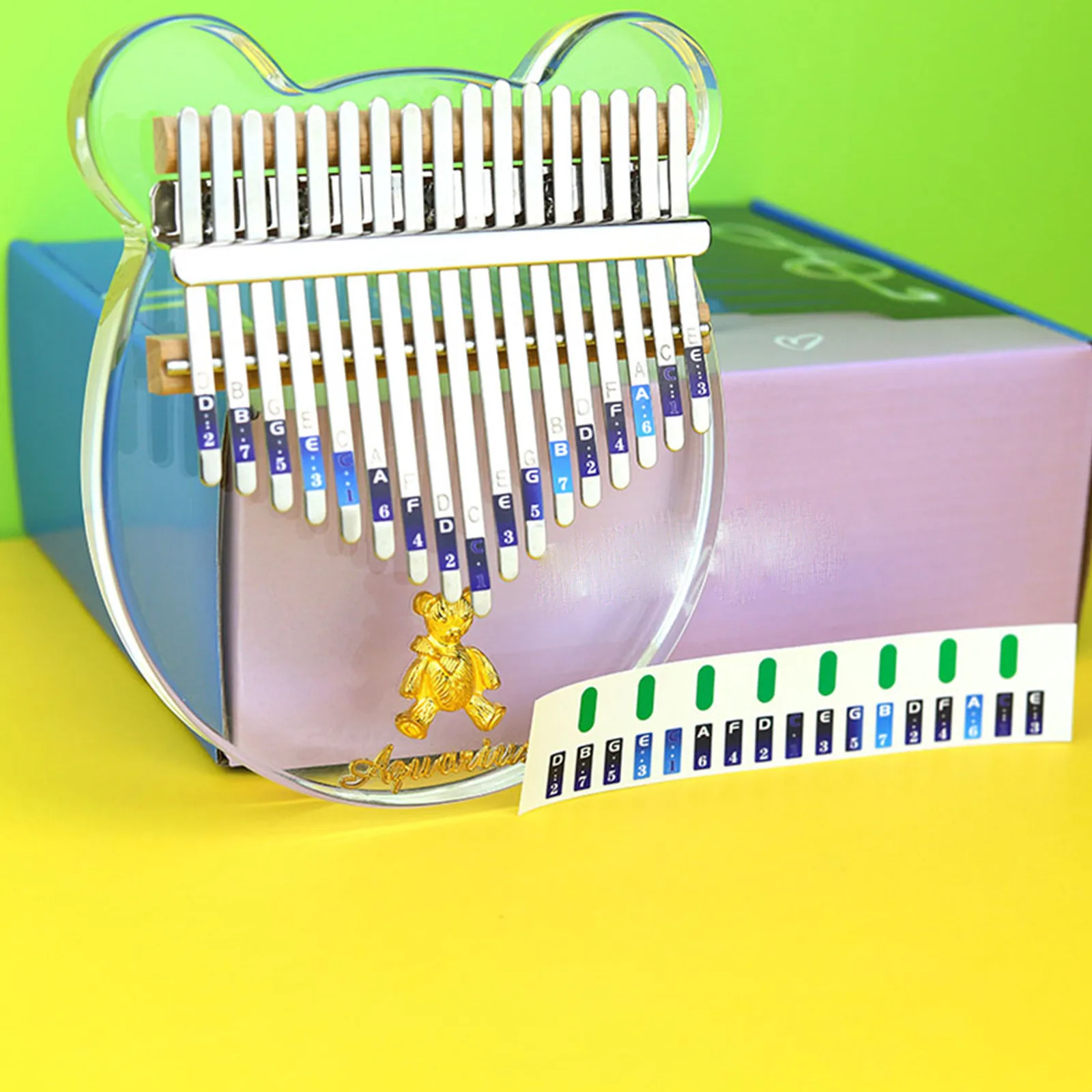 Kalimba 17 Key Scale Stickers Clear Easy Read Note Labels for Beginner Thumb Piano Learning Supplies