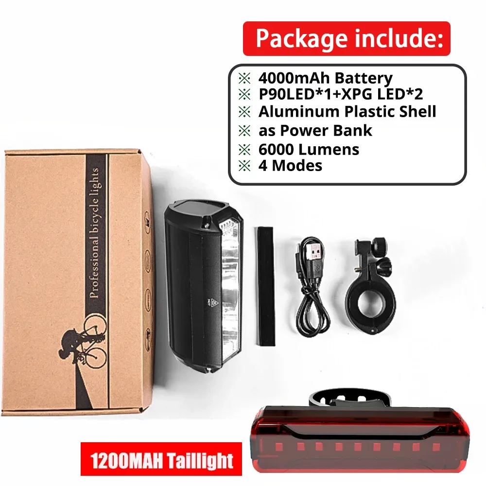 10000LM Fietslicht Voor Fiets Licht Waterdicht 8000mAh 5 * P90 Zaklamp USB Opladen MTB Road Fietsen Lamp accessoires