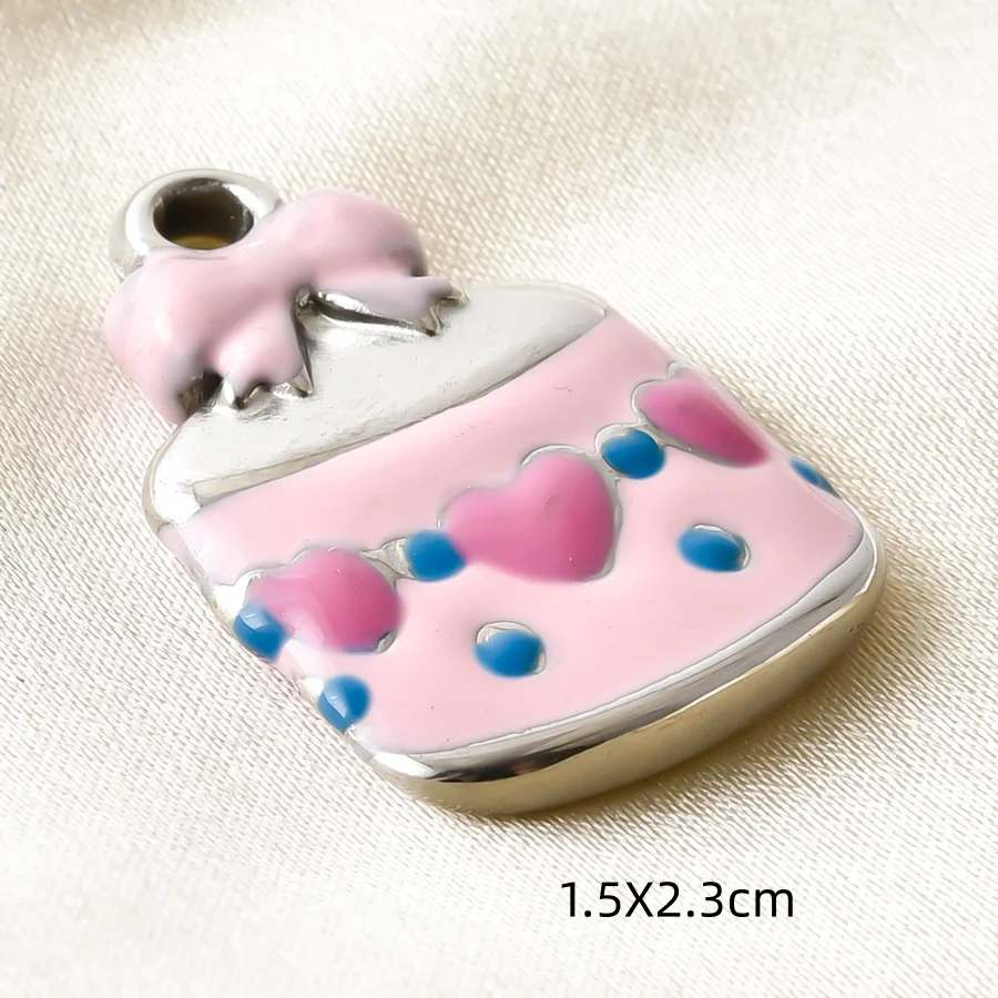 3 Stück/Set Öltropfen-Kuchen-Haartrockner Alltagsbedarf Charm Edelstahl-Anhänger für Schmuckherstellung Mädchen-Anhänger DIY Bastelbedarf – Detail 7