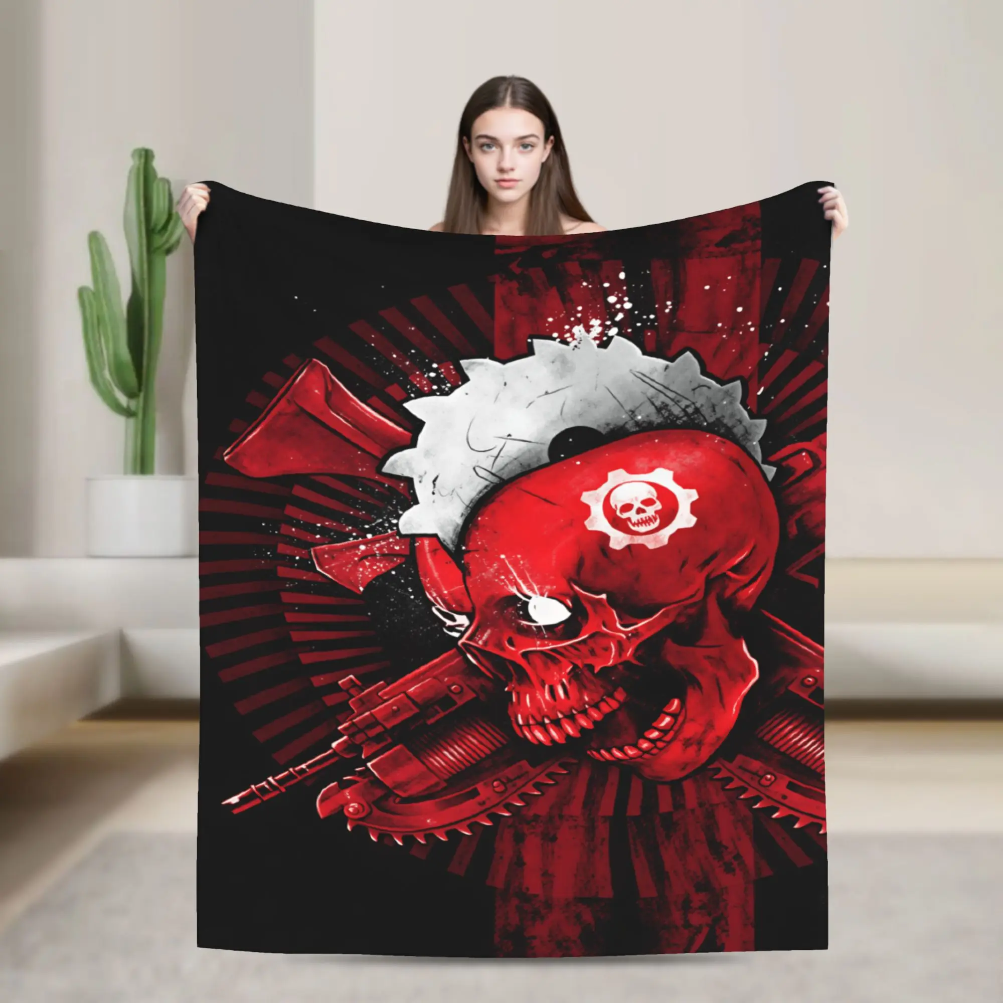 Soft Throw Blanket Travel Car G-Gears Of War Blankets  Flannel Bedspread For Living Room Funny Sofa Bed Cover