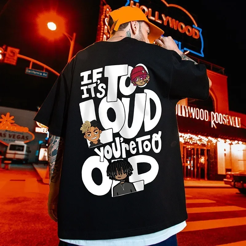 Hip Hop Oversize T Shirt Men Streetwear Harajuku Cartoon Print Tshirt Short Sleeve Cotton Loose HipHop T-Shirt Plus Size 5XL