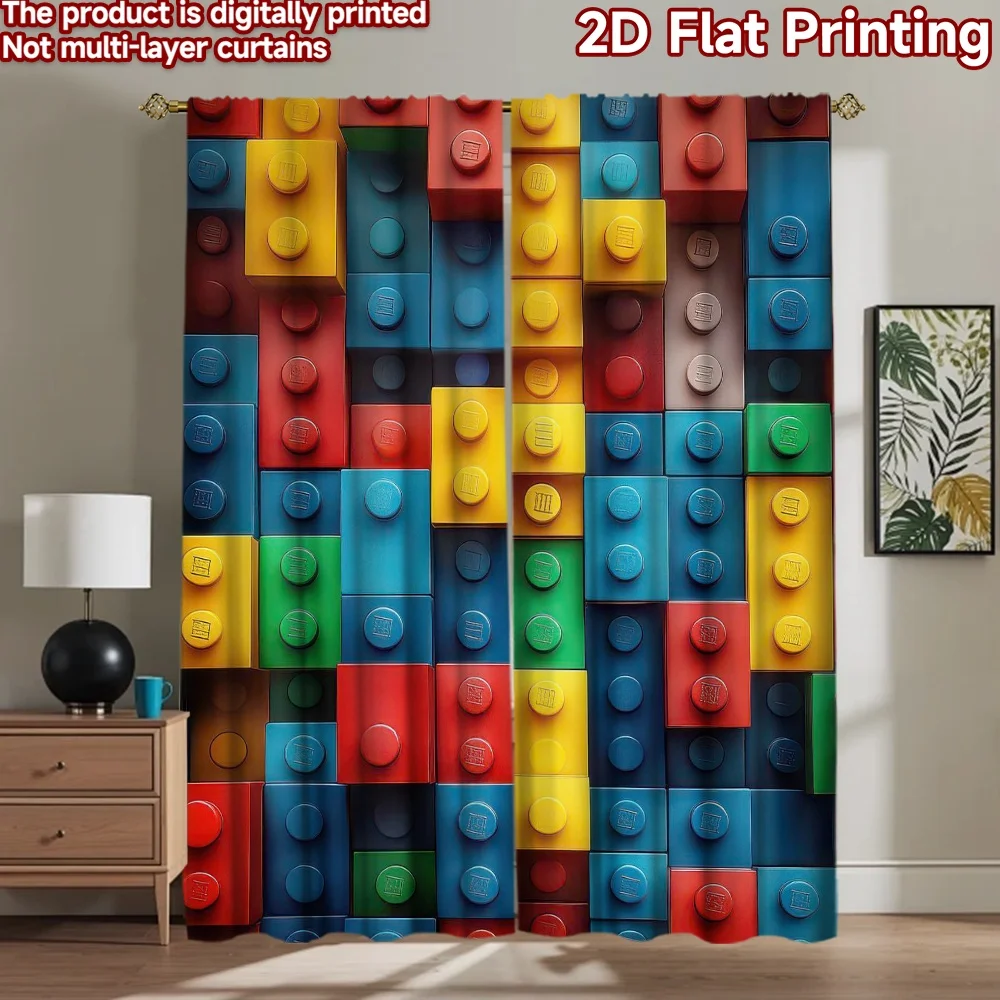 

1pc 2D flat Photography Backdrop Background Banner Colorful Interlocking Blocks 100% Polyester Family Party Perfect for Holiday