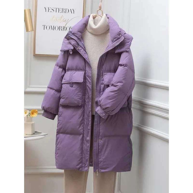 Casaco feminino de algodão para inverno, parkas grossas femininas, casaco quente com capuz, sobretudo de tamanho grande, novo, 2023