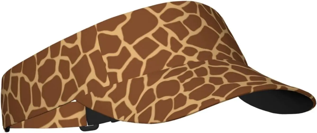 Sport Sun Visor Hat Giraffe Animal Print Adjustable Sun Hat Cap for Outdoor Travel