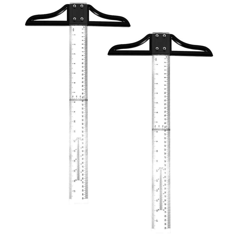 2Pcs Ruler Portable Lightweight Simple Design Exquisite Craftsmanship Measuring Marking 18 Inch