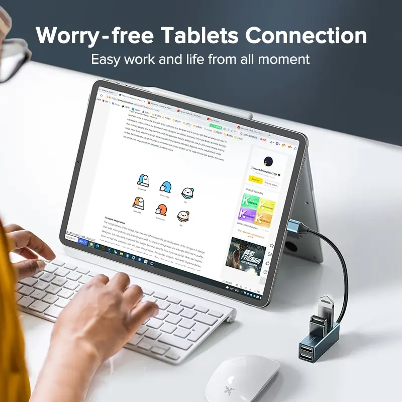 QOOVI USB C HUB 4 Ports USB Type C to USB 3.0 HUB Splitter USB C Adapter Dock For Macbook Pro iPad Surface Samsung S21 Xiaomi