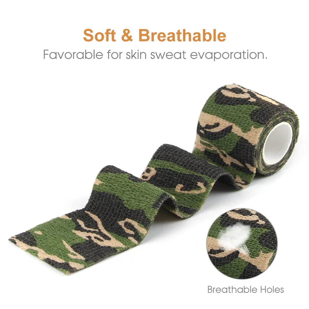 24 Rolls Elastic Bandage Tape Army Outdoor Hunting Camouflage   Stealth Tape Wrap Durable Self Adhesive Bandage