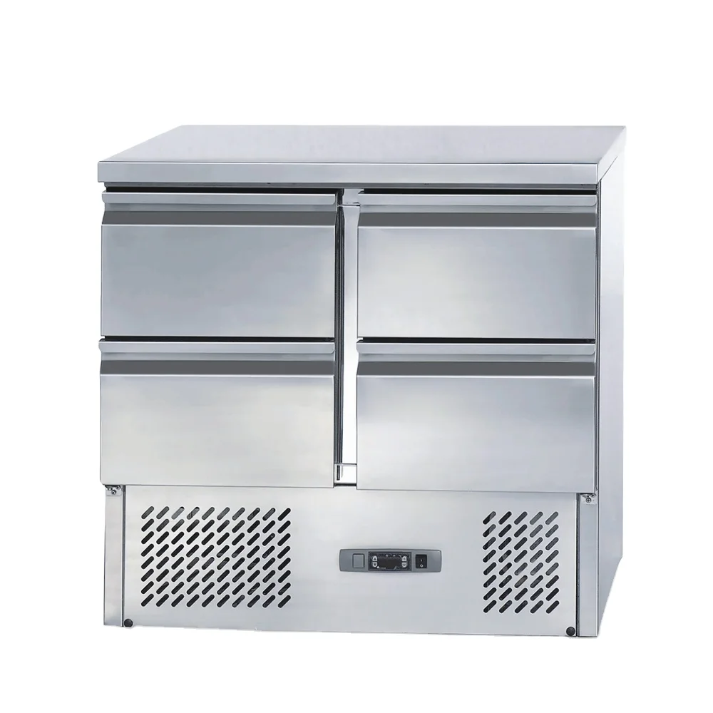 225 Liter Industrial Commercial Deep Freezer Chiller 4-Drawer Under Table Counter Refrigerator for Hotel Restaurant Kitchen Use