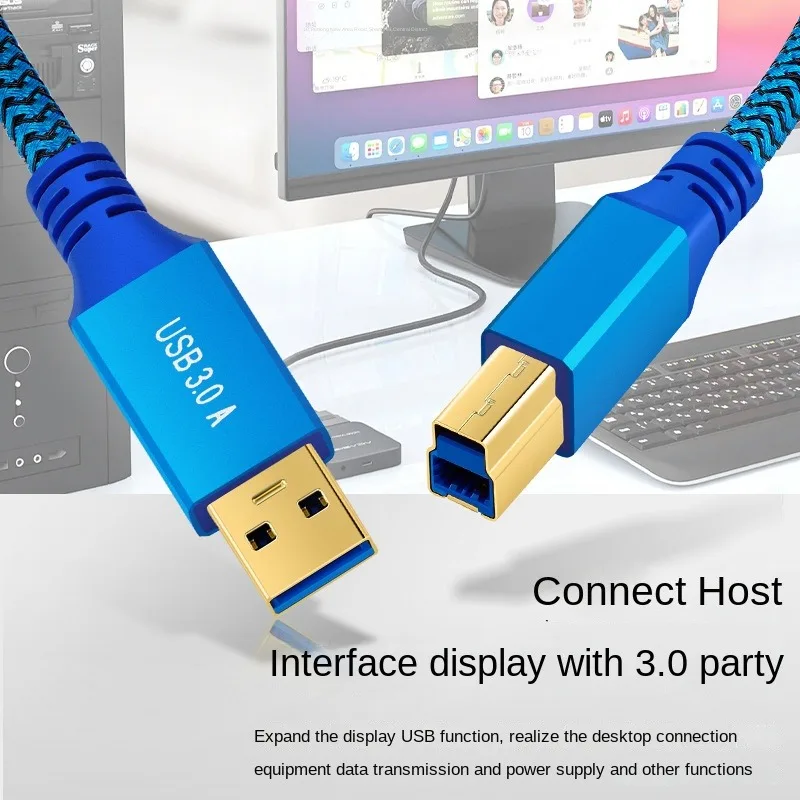 USB 3.0 A Male to Right 90 degree Angle USB3.0 Type B Male Cable AM/BM High Speed Printer Cable 0.5m/1m/2m/3m