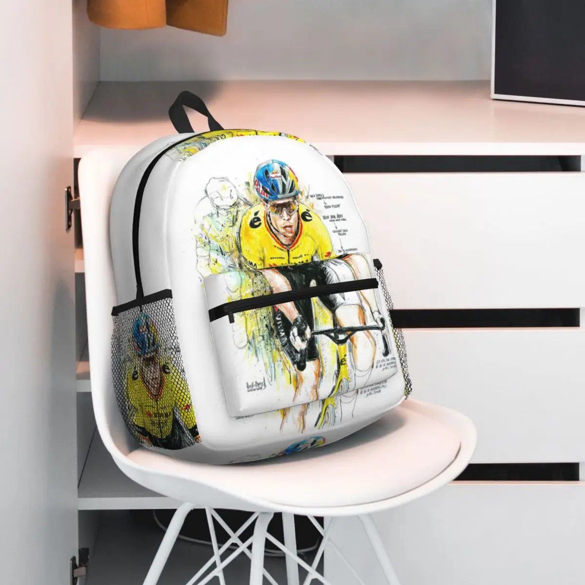 

Wout Van Aert Belgium Flag Teenage Student Backpack School Bag Hiking Travel Daypack for Boys Girls Fashion Bookbag Shoulder Bag