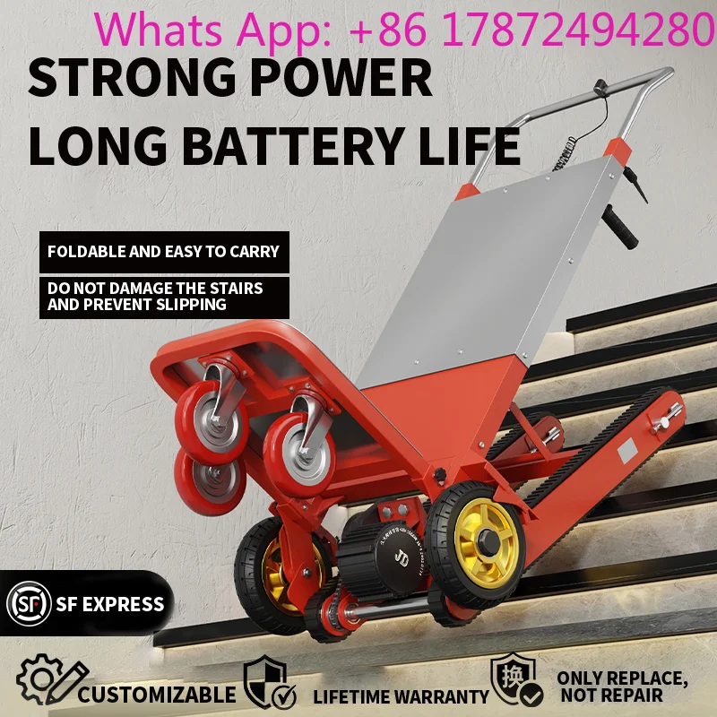 

Electric Climbing Machine Multifunctional Folding Truck for Moving Goods Automatic up down Stairs Helper