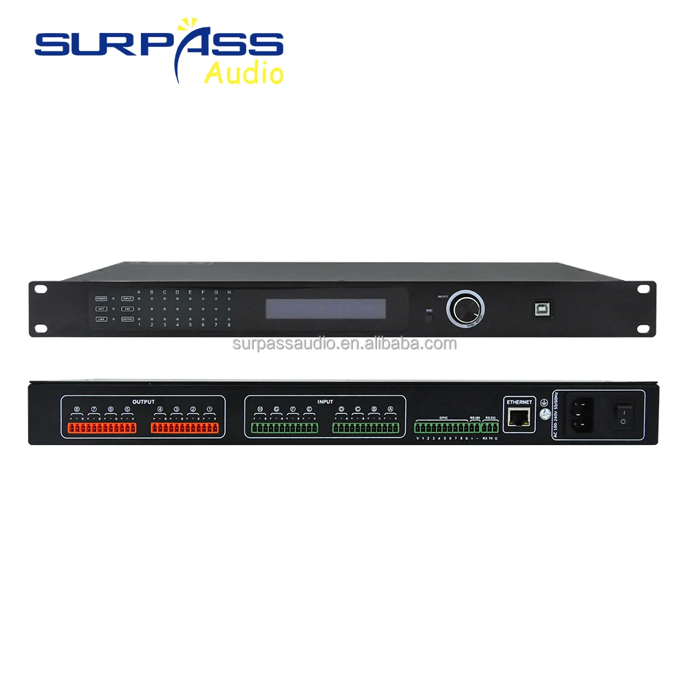 SURPASS New Arrival 8Channel Digital Audio Matrix Processor and DSP amplifier audio system for high quality