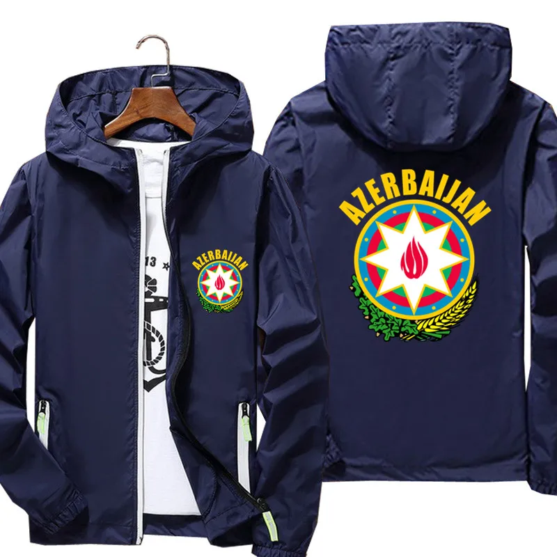 Azerbaijan Coat Of Arms Men's Ultra Light Hooded Jacket Thin Windbreaker Reflective Skin Coat t shirt Casual Jackets S-7XL