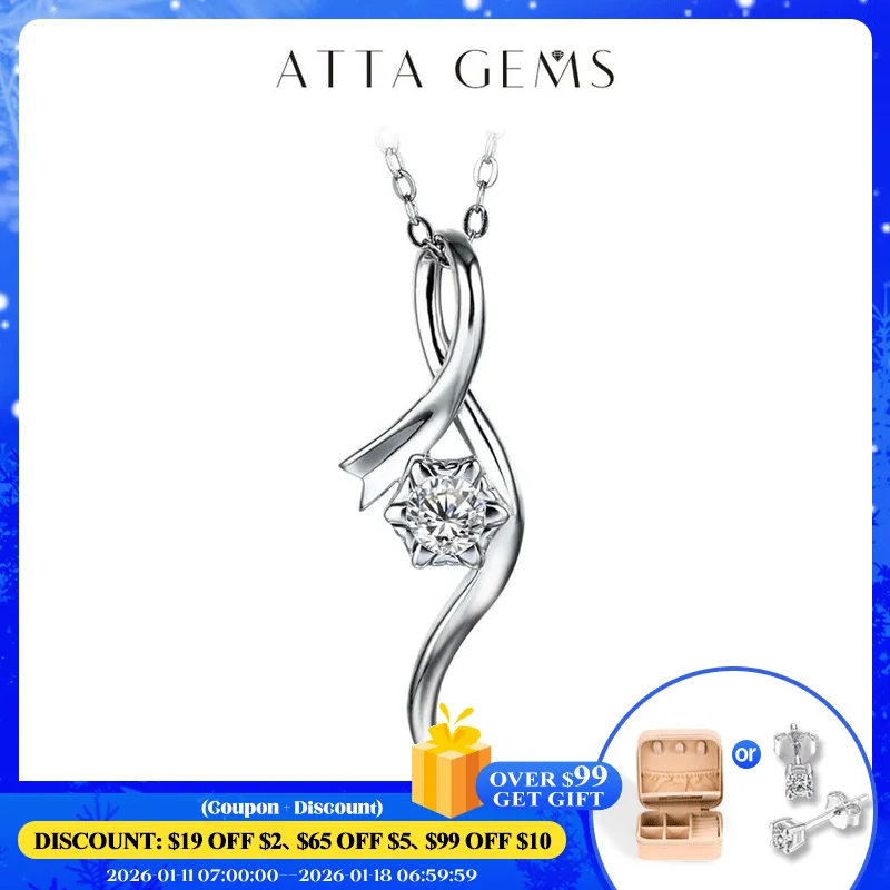 

ATTAGEMS 100% Стерлинговое Серебро 925 пробы кулон DEF VVS цвет идеальной резки муассанит драгоценный камень кулон ожерелье ювелирные изделия оптовая продажа