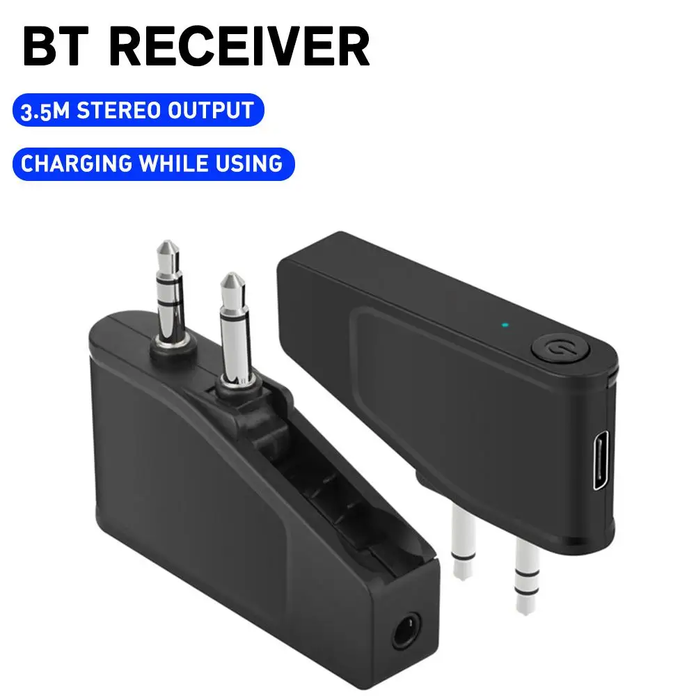 Bluetooth 5.3 Airplane Airline Flight Adapter Wireless MSBC Encoding Transmitter Headphones Support 2020KHz AAC, SBC, M1E2