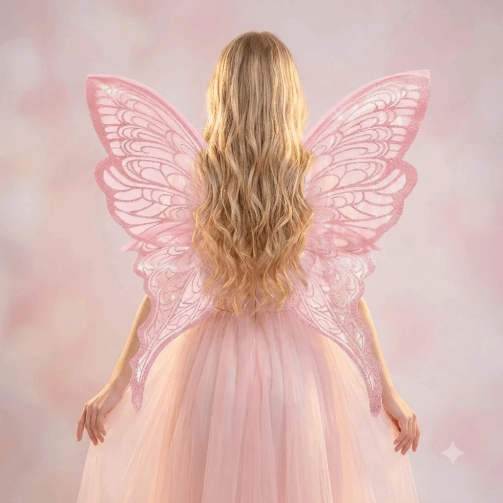 Beautiful Plastic Material Fairy Wings Sparkling Lightweight Butterfly Wings Glitter Multicolor Elf Wings Halloween