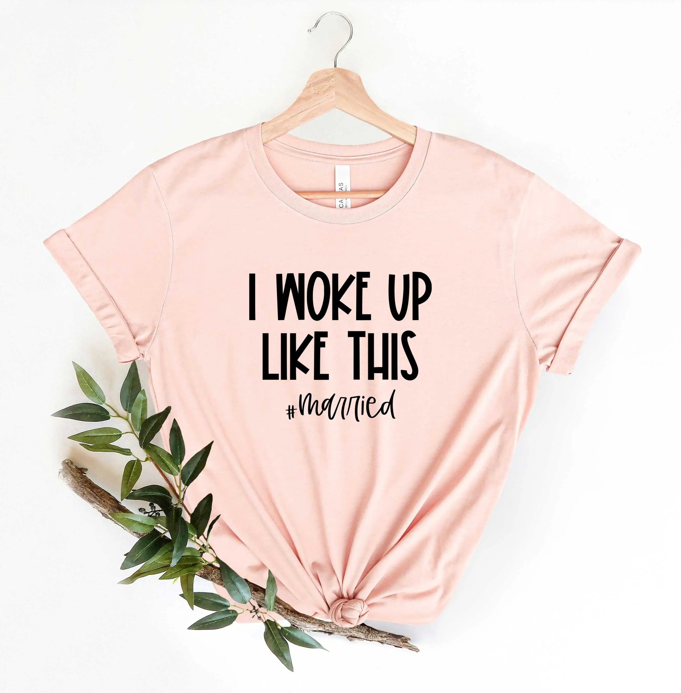 I Woke Up Like This Newly Married Couple Engagement T Shirt Bride Honeymoon Family