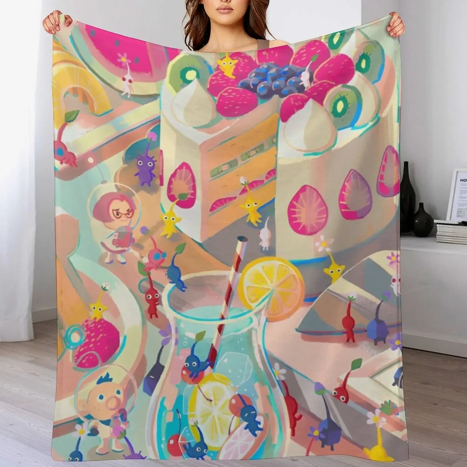 

Pikmin 4 Throw Blanket Thin Soft Blanket for Summer Night Sleeping