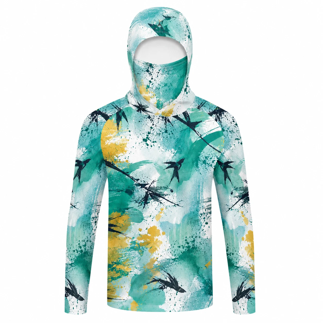 New Men's and Women's Hooded Fishing Shirts with Face Shields, Quick Drying Sun Protection Long-Sleeved Fishing Clothes