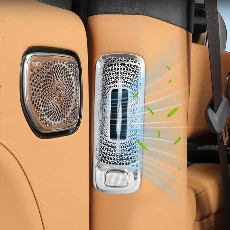 For ZEEKR 9X Car Second-row B-pillar Air Vent Mask Stainless Steel Decorative Sticker for Second Row Air Conditioning Accessorie