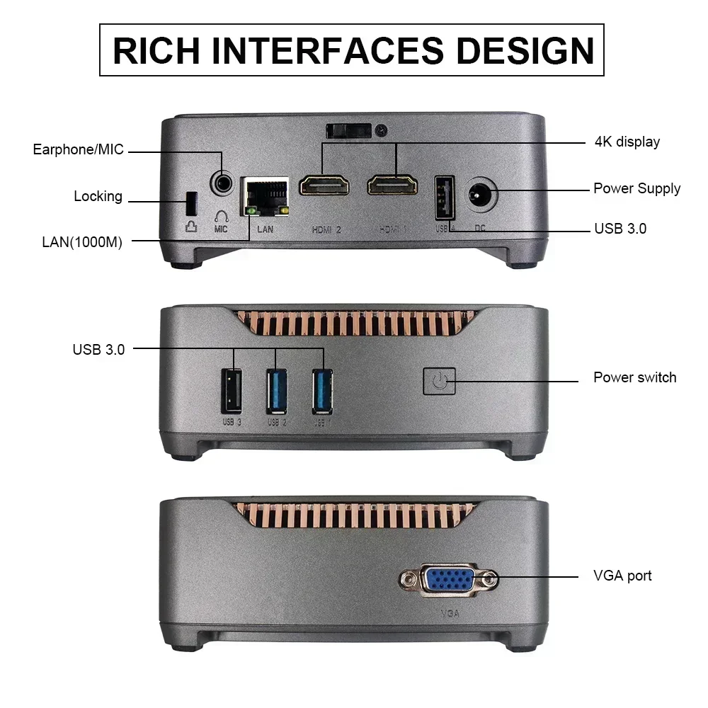 SZBOX GK3V N150 Mini PC N100 DDR4 WIFI5 BT4.2 Desktop Gaming Computer Windows 11 Pro