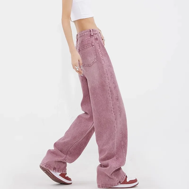 WCFCX STUDIO Colorful Vintage Jeans Y2k Baggy Streetwear Fashion Chic Wide Leg Pants Women's Harsuku Floor Mom Pants