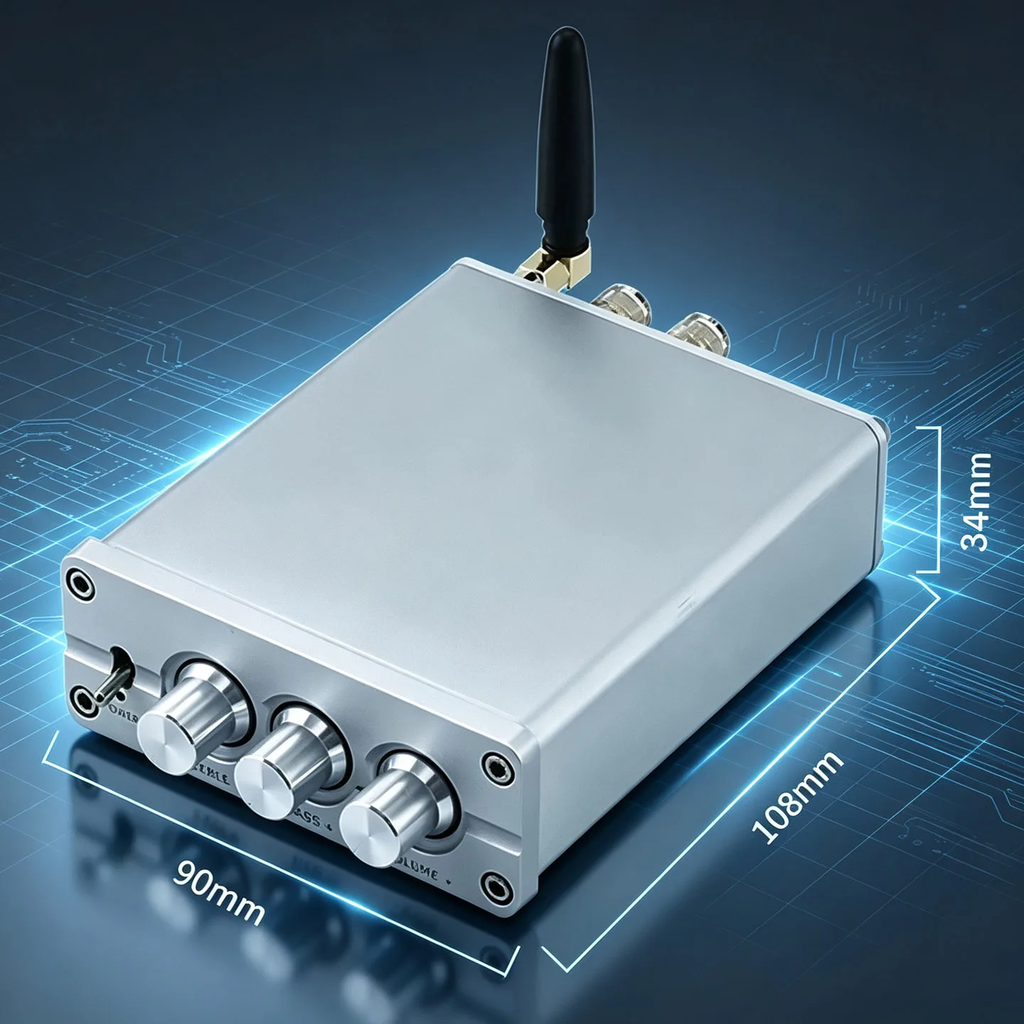 YJCO D100B Dual-Core-Leistungsverstärker TPA3116 Hochleistungs-100W 2.0 Hifi Digital Bluetooth 5.0 mit Höhen- und Bassregelung für Heim-Audio – Detail 6