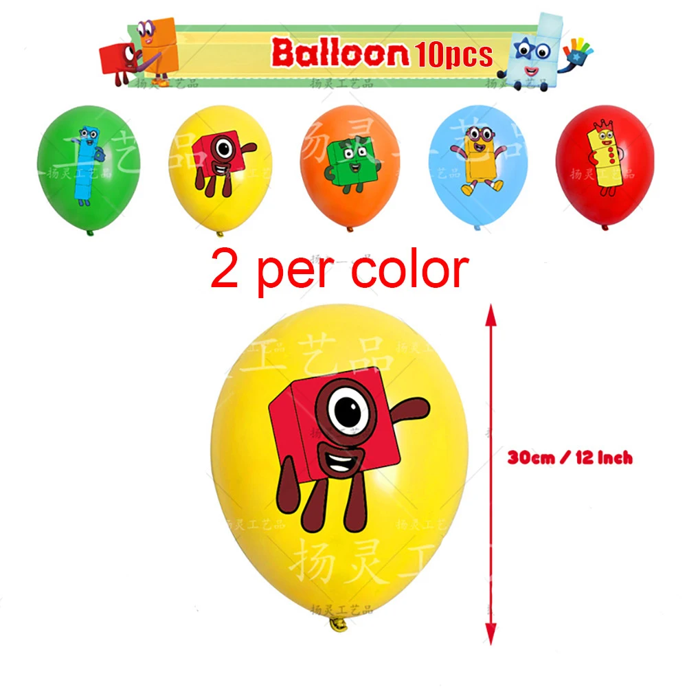 Cartoon Number children Birthday Party Custom Decor Puzzle Latex Balloon Banner Baby Shower  Photo Background Photography props