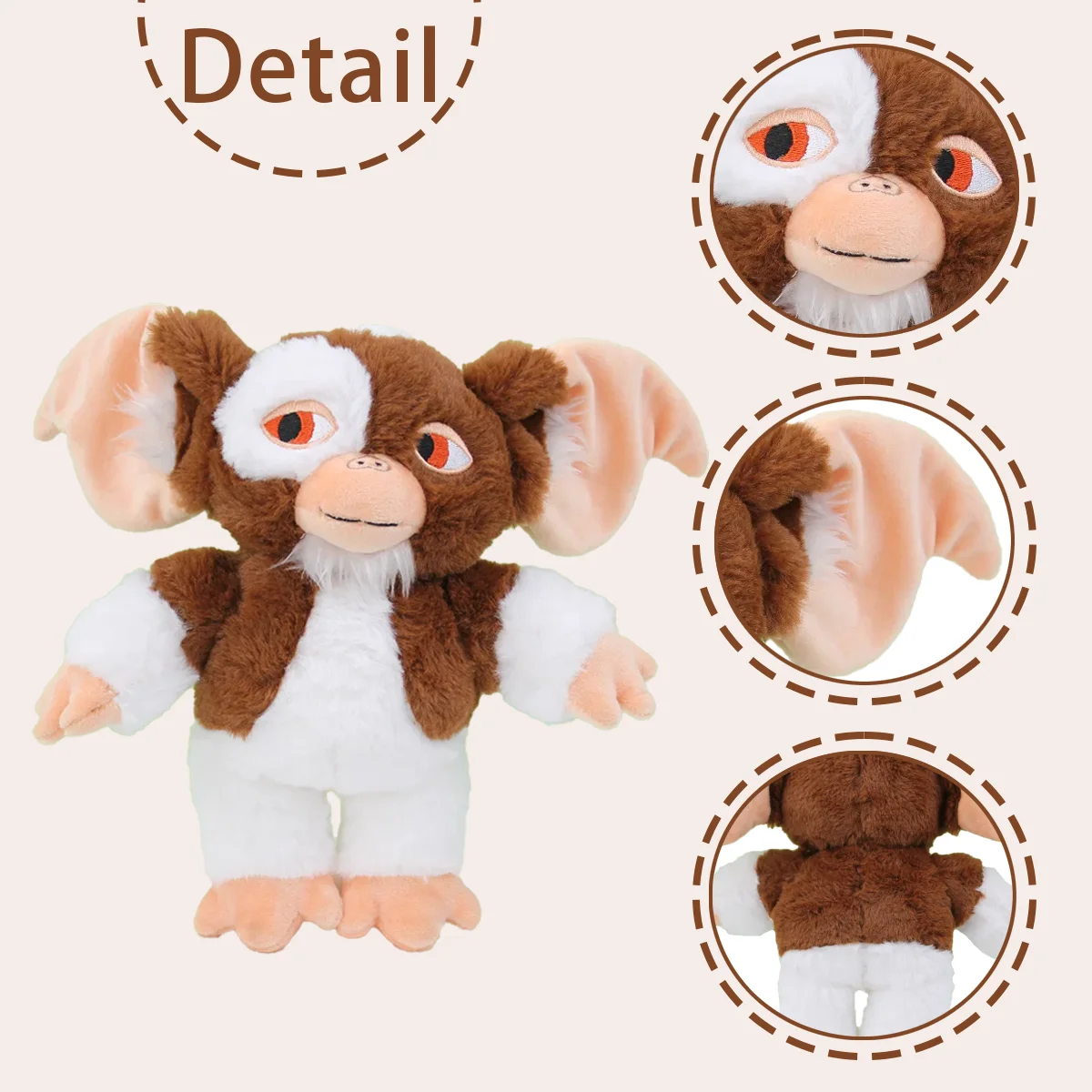 Adorable Gremlins Gizmo Plush Toy Soft Stuffed Movie Figure Christmas Cap Doll Home Decoration Kids Boy Birthday Christmas Gifts